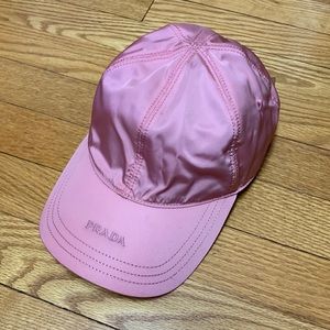 Prada Logo Pink Nylon Baseball Cap - Brand New
